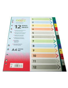 ΔΙΑΧΩΡΙΣΤΙΚΑ GRΟΟVΥ ΡΡ Α4 12-ΘΕΜΑΤΩΝ ΧΡΩΜΑΤΙΣΤΑ