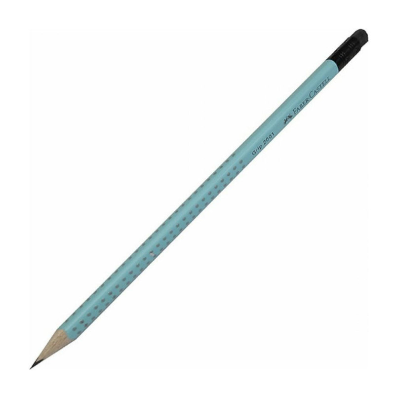 Τριγωνικό μολύβι με γόμα Faber-Castell Grip 2001 B μέντα