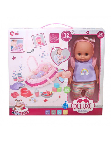 Deluxe Lovely Κούκλα Μωρό με Ήχους, Γιο-Γιο, Port Bebe και Αξεσουάρ