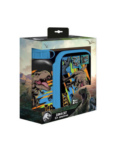 Σετ Φαγητού Jurassic World Φαγητοδοχείο 800ml-Παγούρι Αλουμινίου 500ml