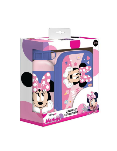 Σετ Φαγητού Disney Minnie Mouse Φαγητοδοχείο 800ml-Παγούρι Αλουμινίου 500ml
