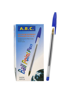Στυλό Κλασσικό Διάφανο Ballpoint Μπλε 1mm